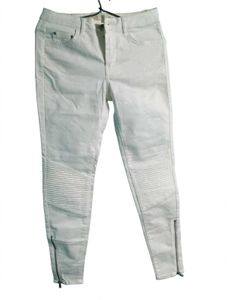 Stylish White Moto Jeans