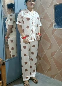 Cute Bear Print Pajama Set