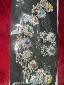 Boho Flower Choker with Colorful Stones