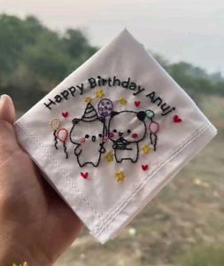 Happy Birthday Embroidered Handkerchiefonly one