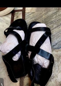Mr CL All Black Sandals Unused And Super Fine Qua