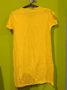Yellow Polka Dot T-Shirt Dress