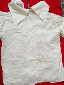 Elegant Pearl Embellished White Blouse