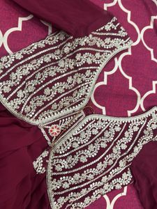 Elegant Embroidered Maroon Gown in m or l size