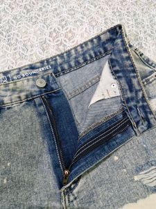 Distressed multi colored  Denim Shorts