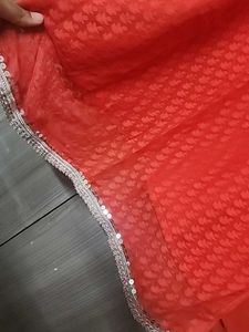 Stitched A Line Red Kurti