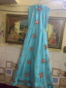 Blue Embroidered Indian Top