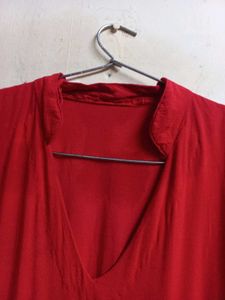Red &amp; Black Ruffled Ethnic top