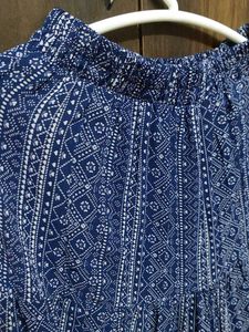 Boho Blue Floral Print Maxi Skirt
