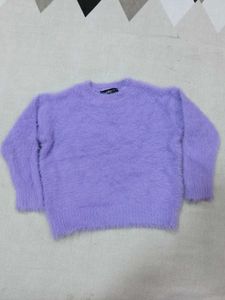 Purple Fuzzy Knit Sweater