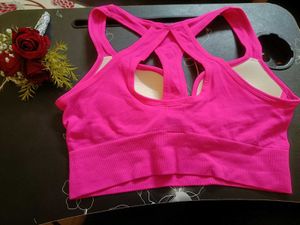 Hot Pink Paded Sports Bra