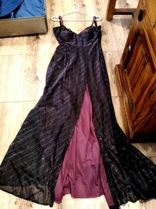 Sparkly Evening Gown with Slit
