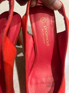 Pramod Red Slingback Heels - Used Once