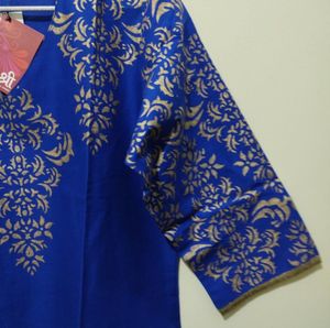 Shree Royal blue kurta with gold prints
