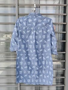 Blue Floral Print Dress