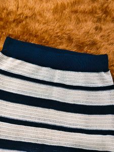 Striped Crochet Mini Skirt