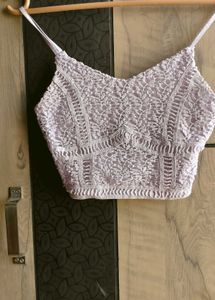 Lavender Lace Crop Top