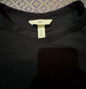 H&amp;M ribbed Black Long Sleeve Top