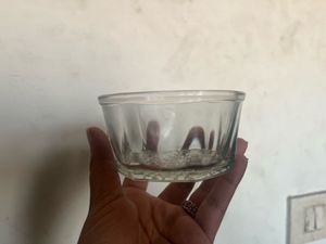 Set of 2 Glass Containers with Blue Lids