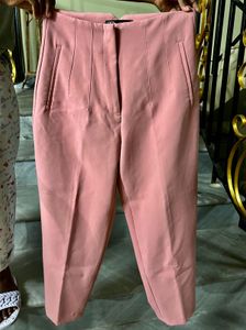 Zara High Waisted Pink Trousers