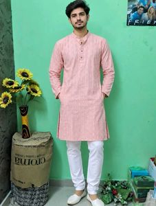 Men's Peach Kurta 🩷of 1