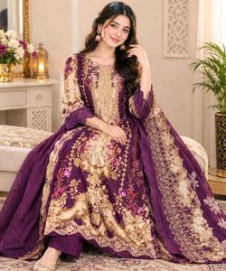 Elegant Purple Floral Kurta Set