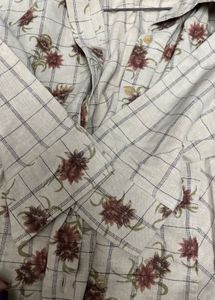 Floral Checkered Button-Up Shirt