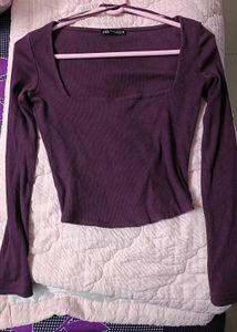 ZARA fitted square neck crop top