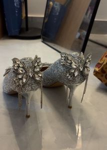 Sparkling Rose Gold Embellished Heels