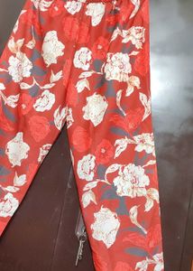 Rust Floral Printed Co-Ords Set For 40 Bust
