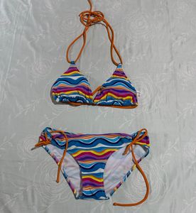 Colorful Striped Bikini Set