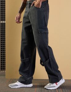 Men's Charcoal Grey Cargo Jeans