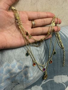 New Anti Tarnish Four Layered Necklace with