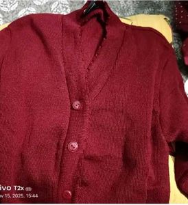 Maroon Readymade wool Saree Blouse