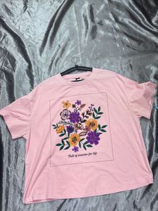 Pink Floral Graphic T-Shirt