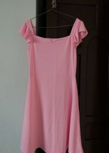Pink Ruffle Sleeve Mini Dress