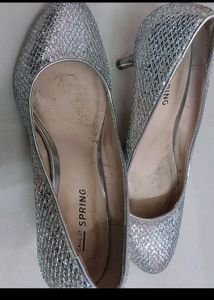 Silver Glitter Party Stiletos pump