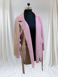 Royal Long Pink Suede Jacket 💕