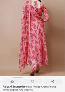 Beautiful Pink Floral Kurta with Dupatta💗
