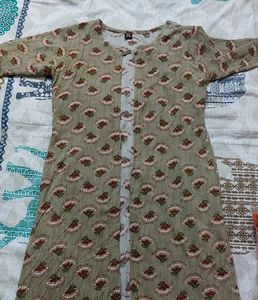 Printed  Long Shrug  Red Flowers