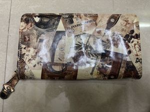 UpVintage Parisian Postcard Collage Long Wallet /