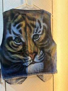 Vintage Custom Painted "Ruth" Denim Vest