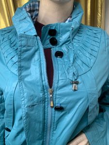 Stylish Teal Quilted Bomber Jacket