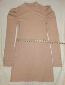 Puff Sleeve Mock Neck Dress