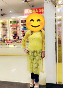 Yellow Chikankari Kurti