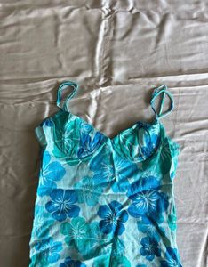 Zara Blue Floral Mini Dress