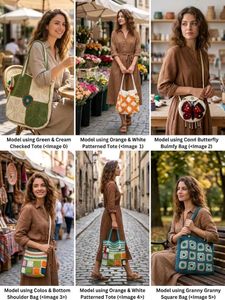 Handmade Crochet Granny Square Tote Bag