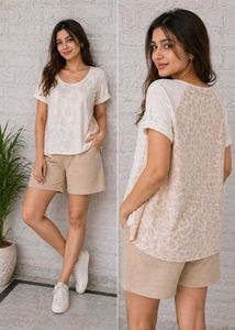 Comfy Beige Leopard Print T-shirt