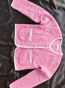 (Made In Korean) Pink Knit Cardigan
