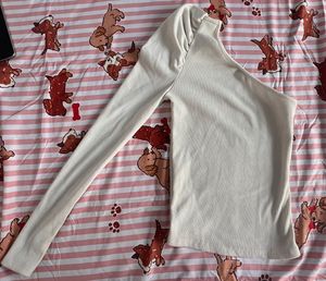 One-Shoulder Ribbed Knit Top